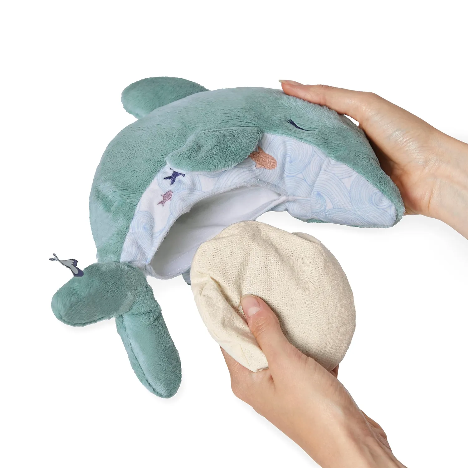 Kaloo Petit Calme Delfin Wärmflasche Kuscheltier warm kalt
