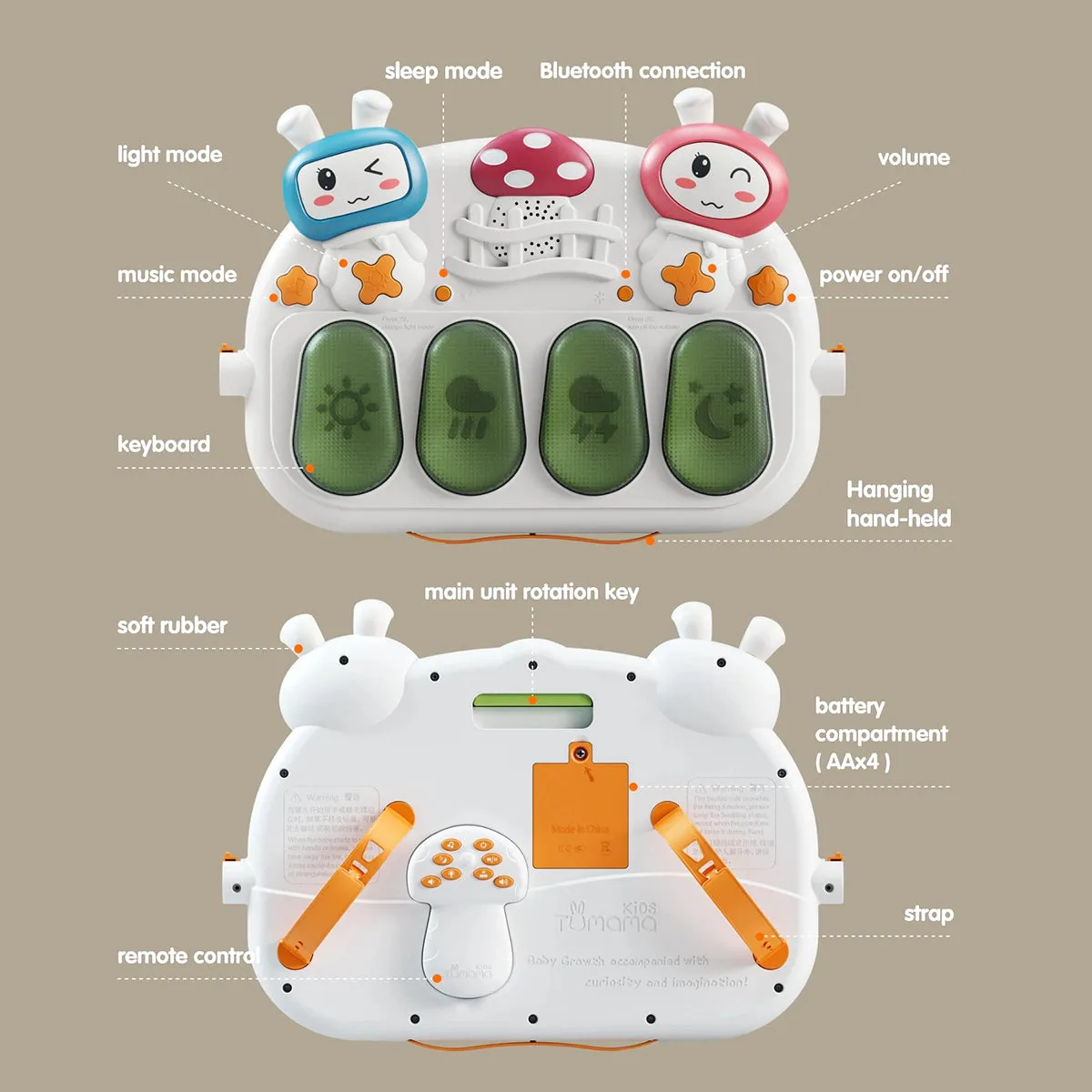 TUMAMA Baby Play Gym TM231 Spieldecke mit Musik