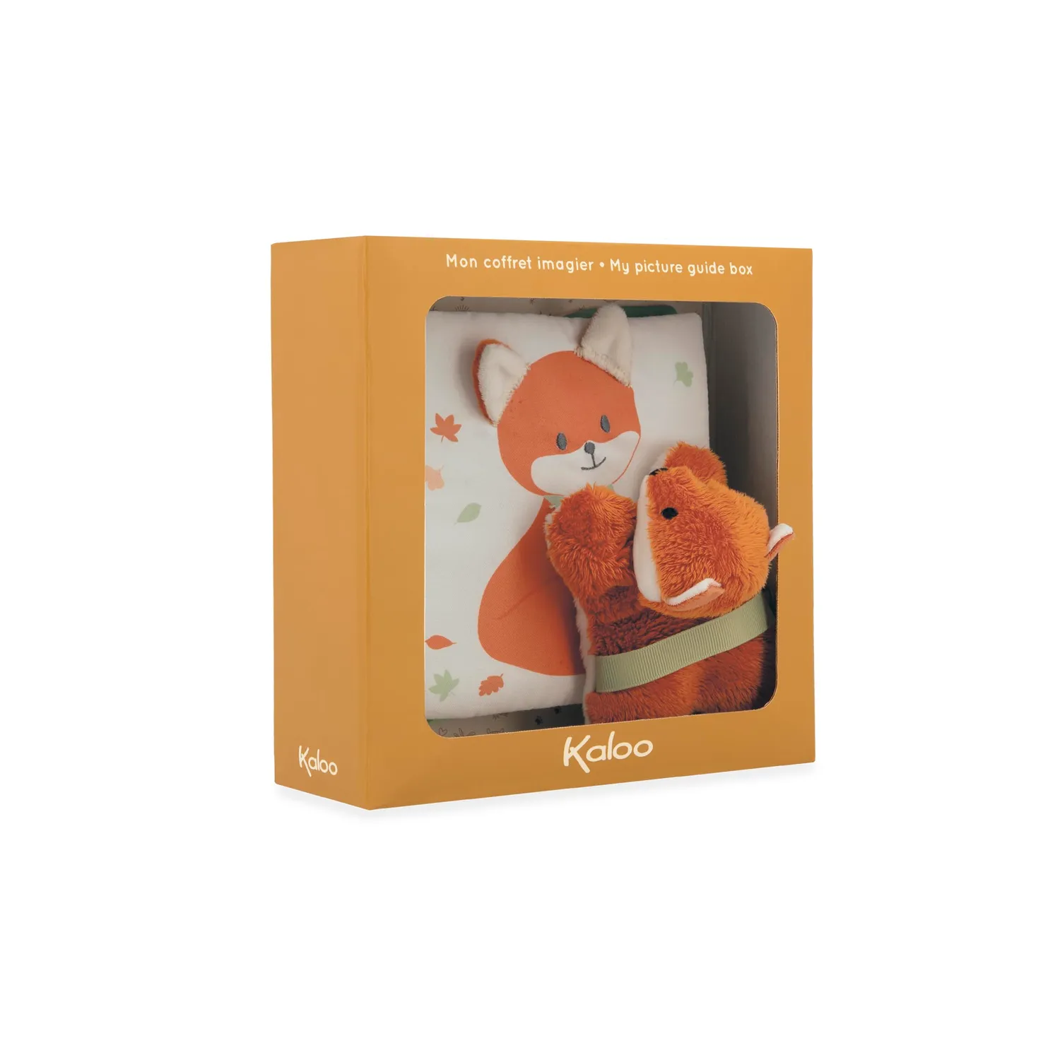 Kaloo Les Amis Stoffbuch Waldtiere mit Mini-Kuscheltier 14 cm