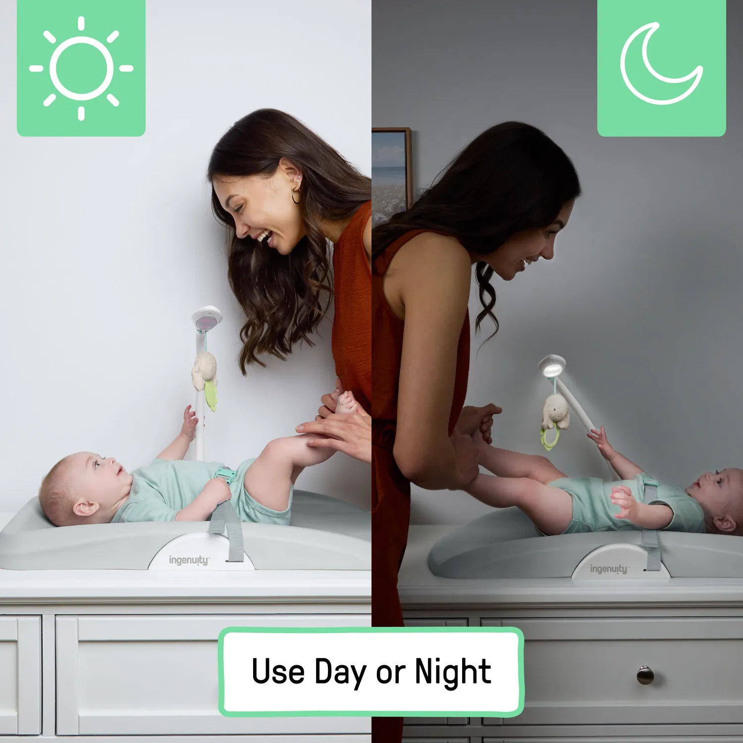 Ingenuity Day & Night Sylvi Wickelauflage mit Nachtlicht