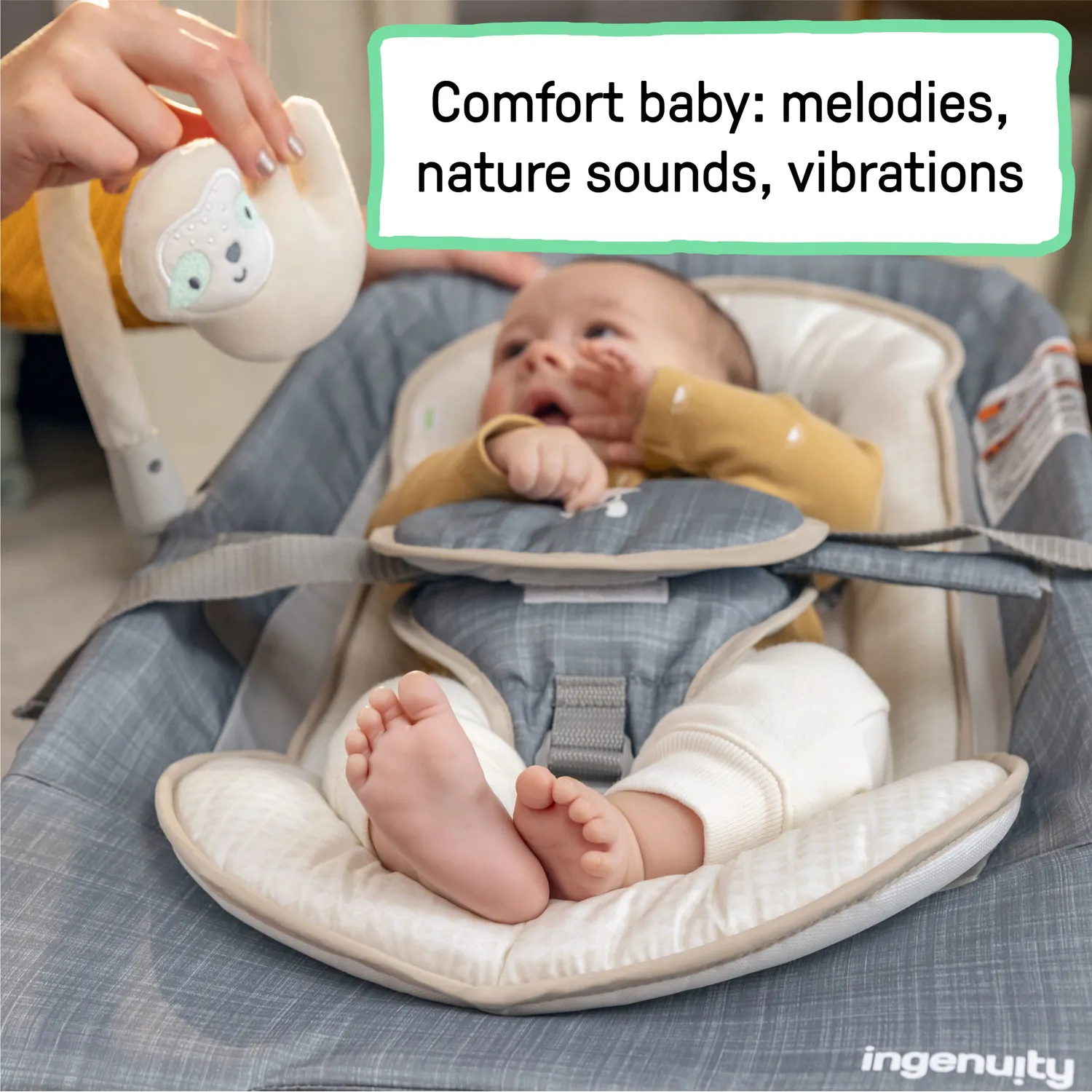 Ingenuity Happy Belly Parker Babyliege mit Massage 0-6 Monate