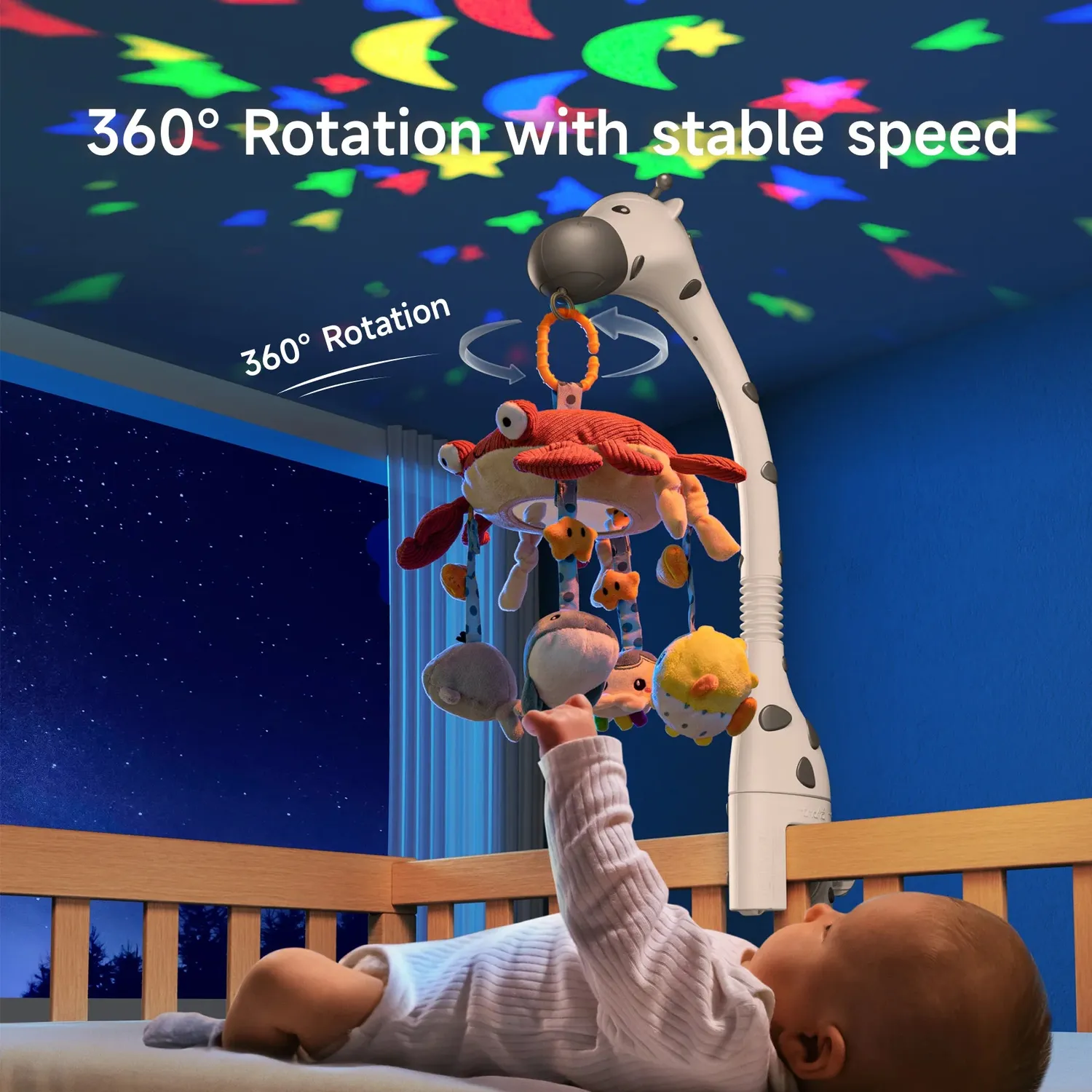 TUMAMA Giraffe Baby Mobile mit Licht und Musik