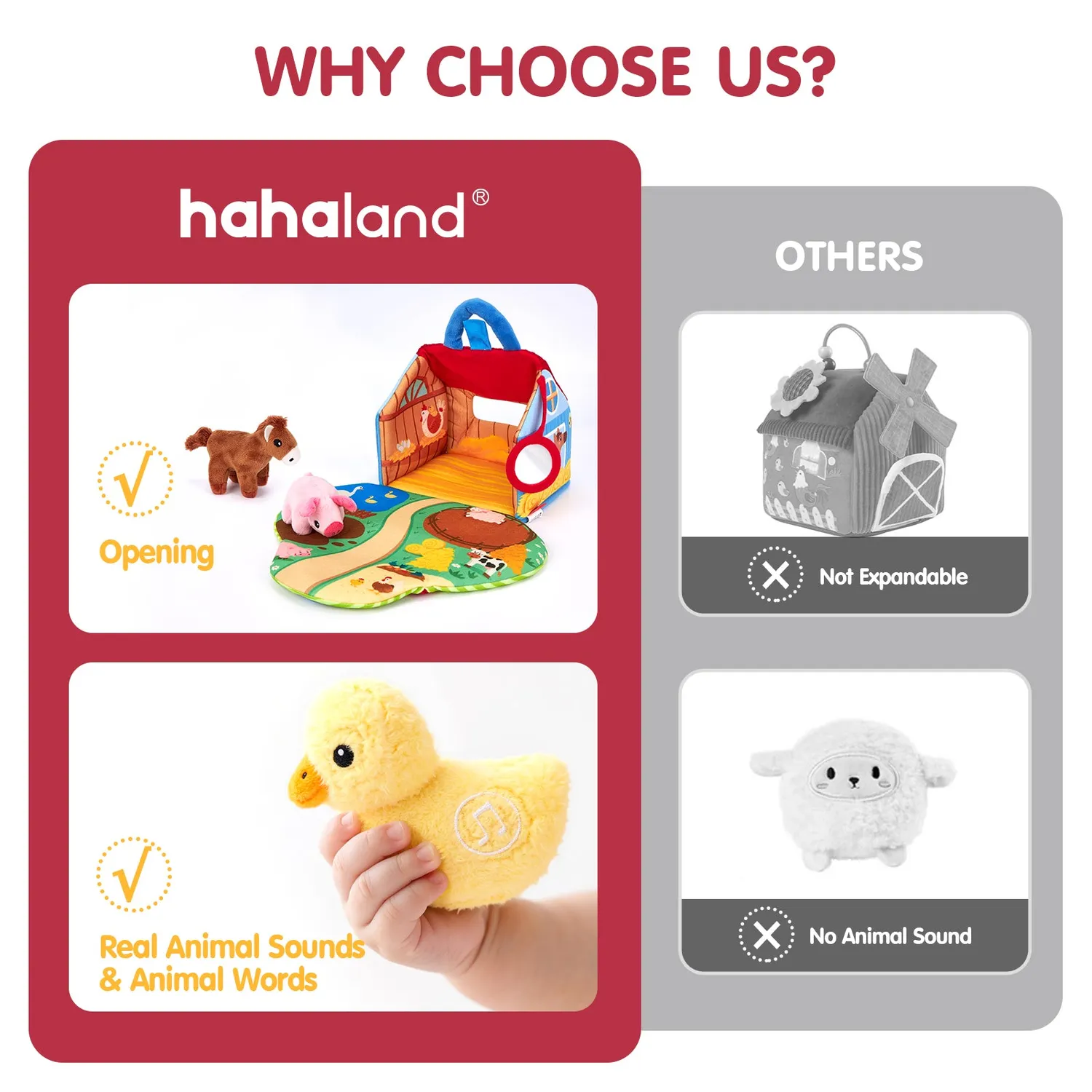 hahaland Farm Plüschtier-Set 6-tlg mit Tierstimmen