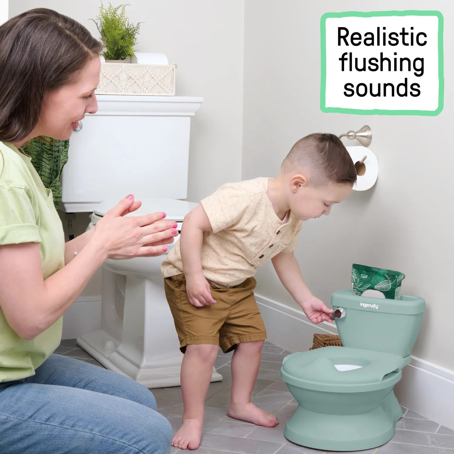 Ingenuity My Size Potty Pro Töpfchen Grün mit Spülsound
