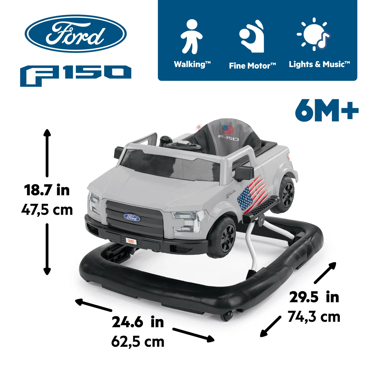 Bright Starts Ford F-150 Lauflernhilfe 4-in-1 rot