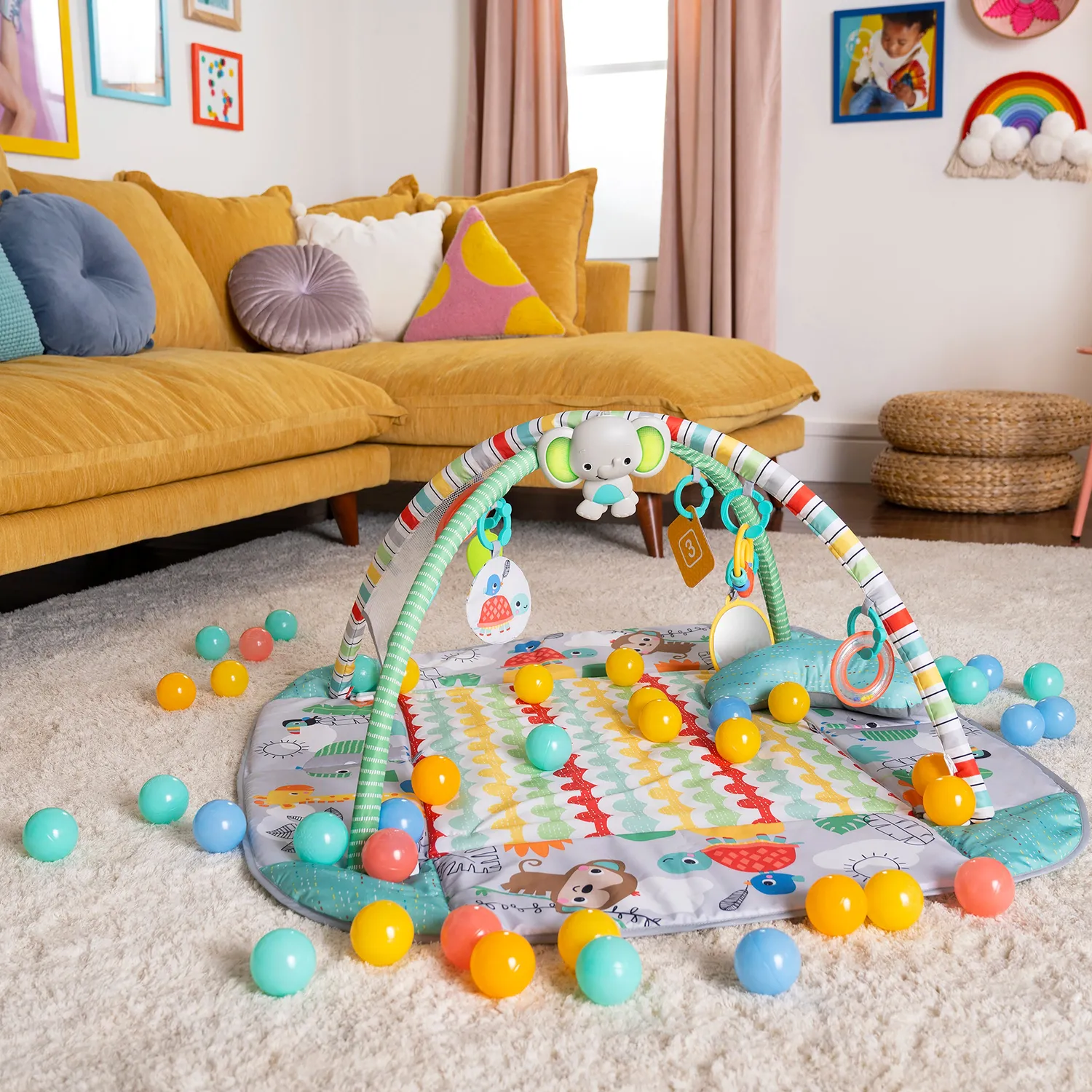 Bright Starts Totally Tropical Spieldecke Bällebad 5-in-1