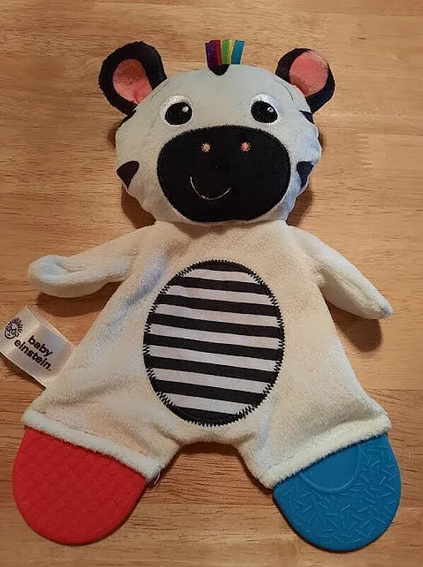 Baby Einstein Zen the Zebra Plüsch-Beißring schwarz-weiß