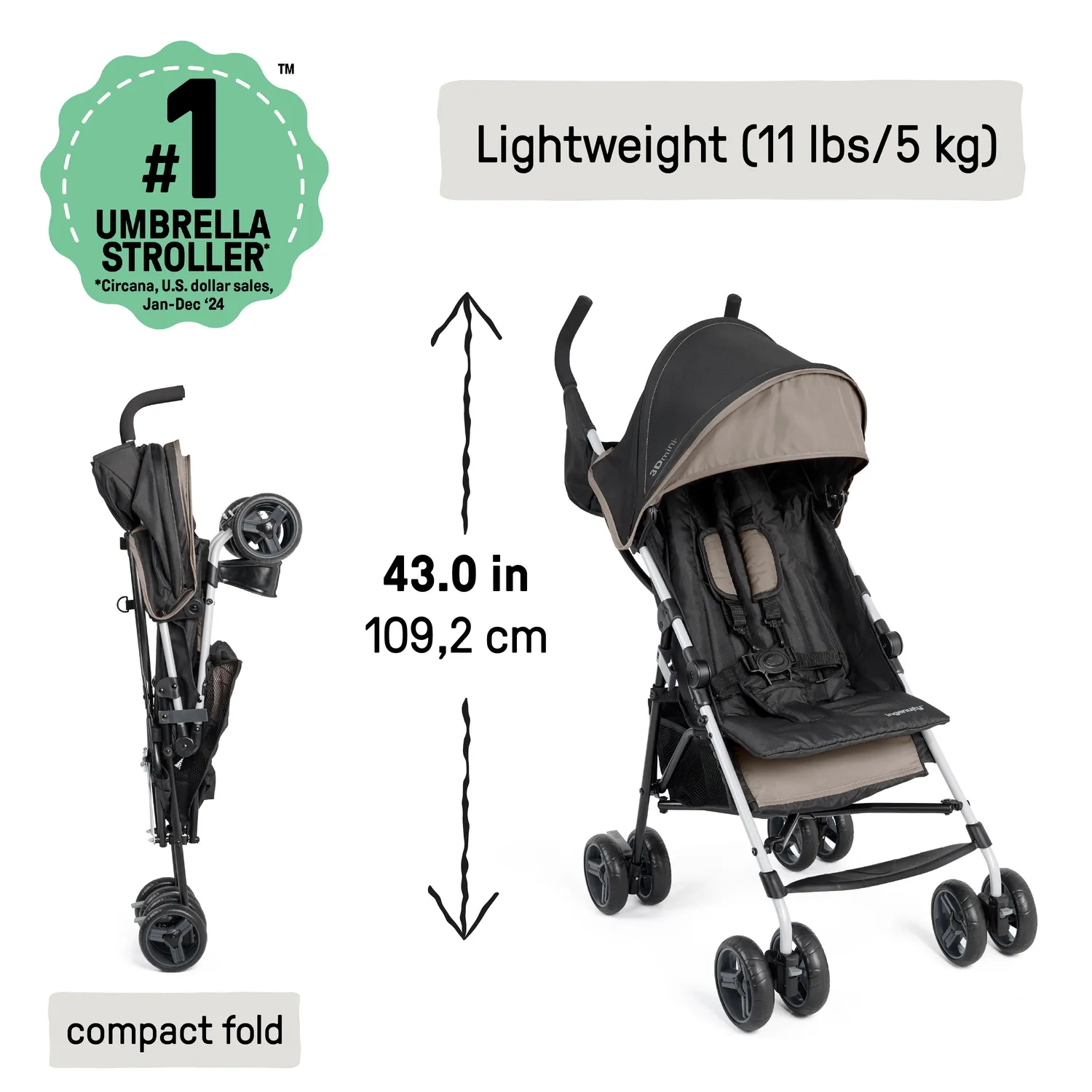 Ingenuity 3D Mini Buggy Cashew leicht klappbar
