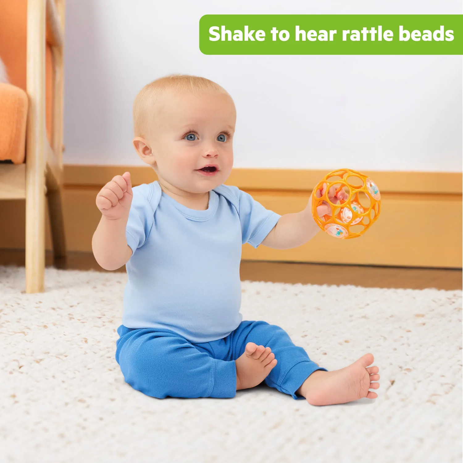 Bright Starts Oball Rattle Greif-Rassel Orange