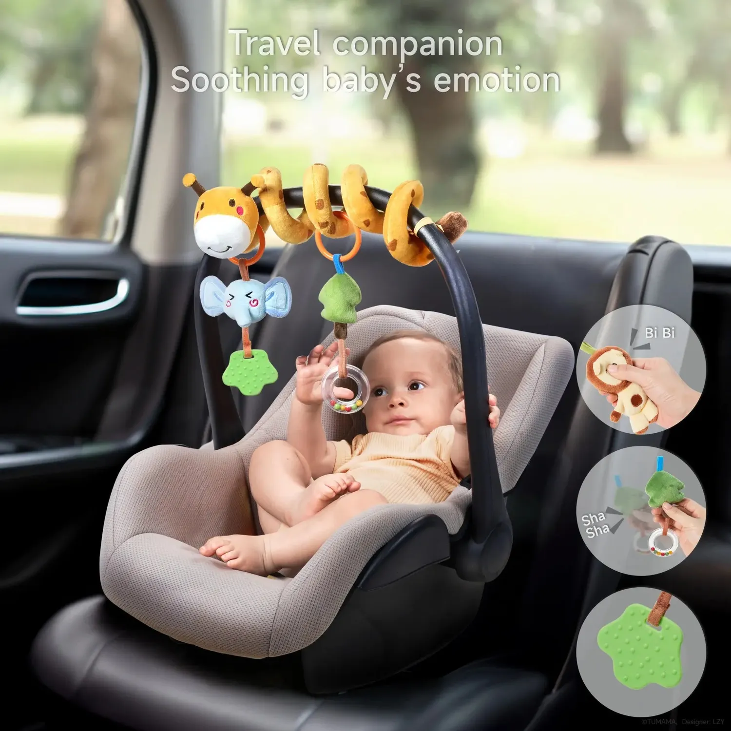 TUMAMA Spirale Spielzeug Kinderwagen Giraffe 3-teilig