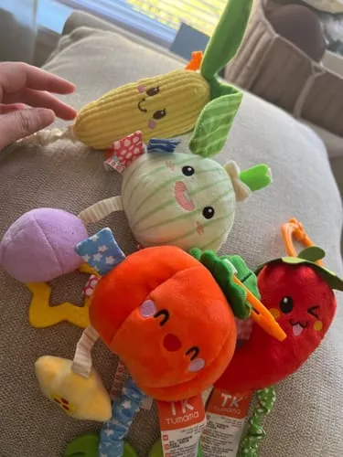 TUMAMA Gemüse Rasseln Hängespielzeug 4er Set Plüsch