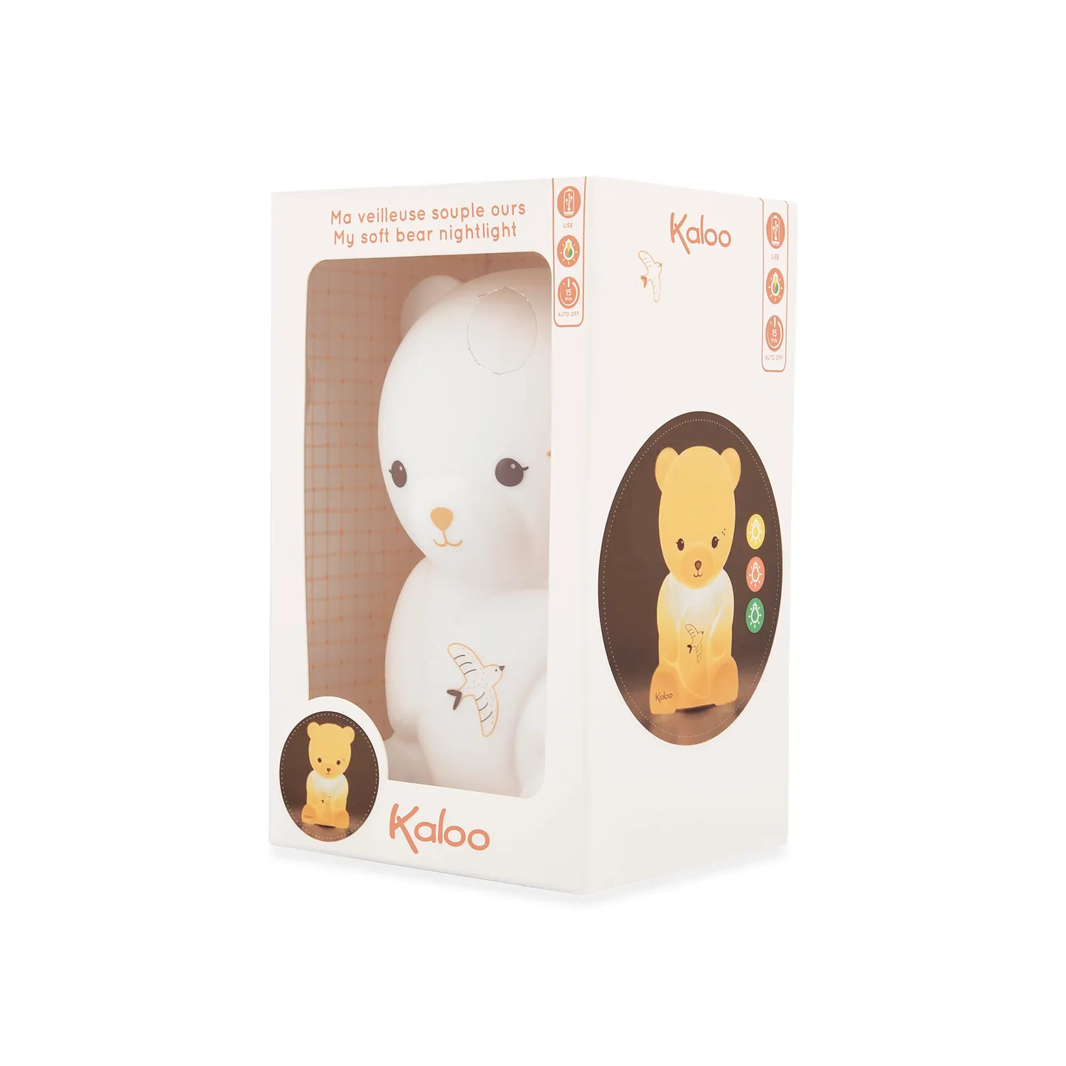 Kaloo Home Bär L LED-Nachtlicht Silikon weiß