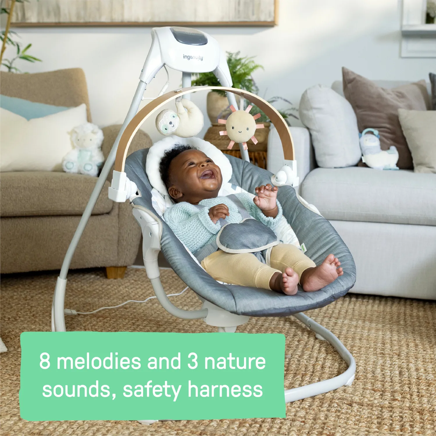 Ingenuity SimpleComfort Parker Babyschaukel mit Holz