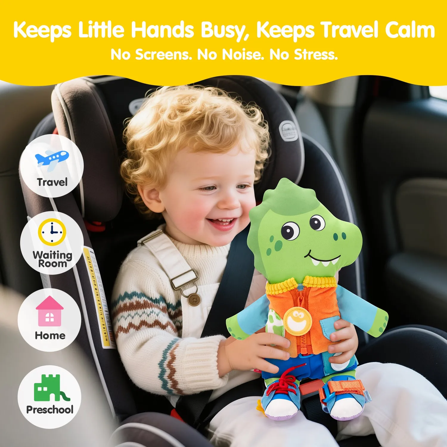 hahaland 2-in-1 Montessori Busy Doll Wendepuppe