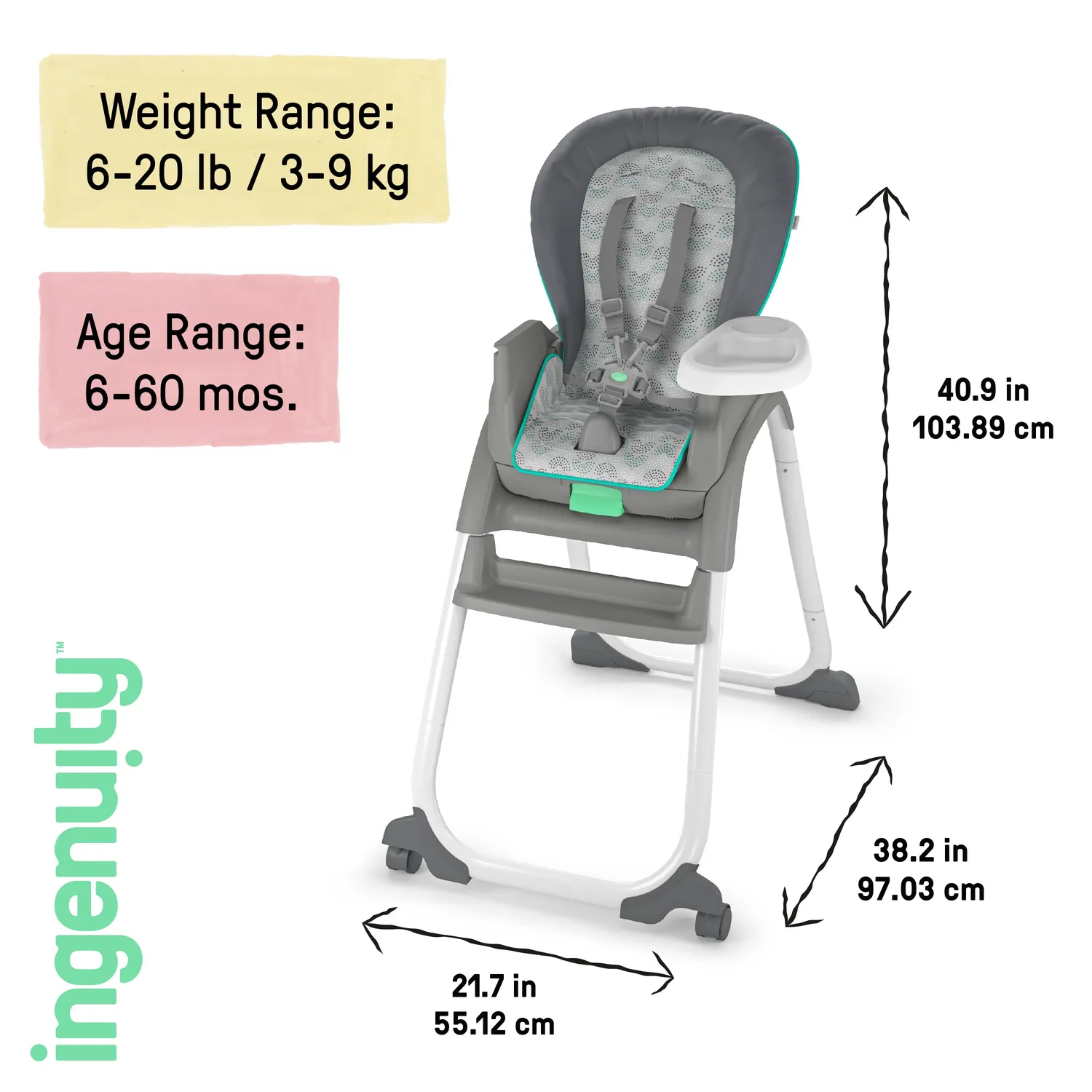 Ingenuity Full Course 6-in-1 Hochstuhl Astro mitwachsend