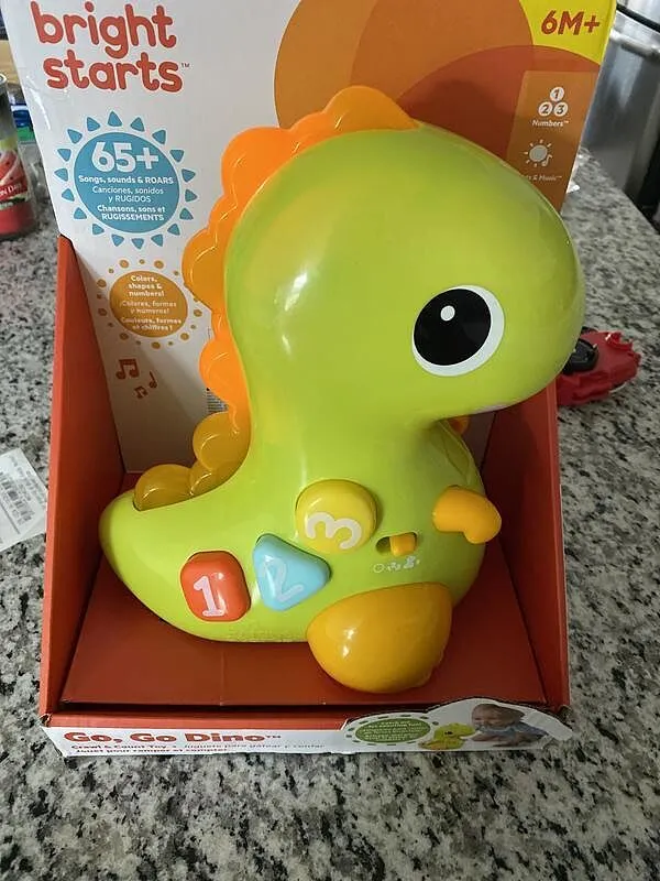 Bright Starts Go Go Dino Krabbelspielzeug Licht Musik