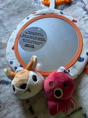 TUMAMA Tummy Time Set Spiegel Knisterbuch Rassel