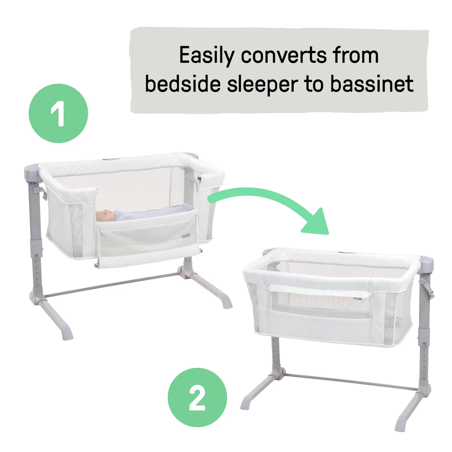 Ingenuity DreamSecure 2-in-1 Beistellbett Weiß mit Pod atmungsaktiv