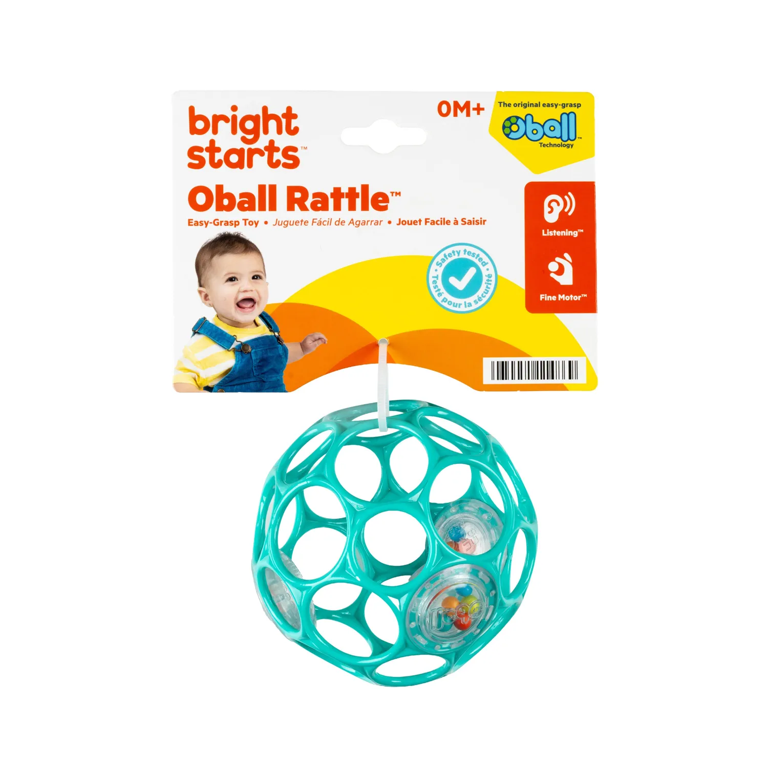 Bright Starts Oball Rasselball Türkis 10 cm leicht greifbar