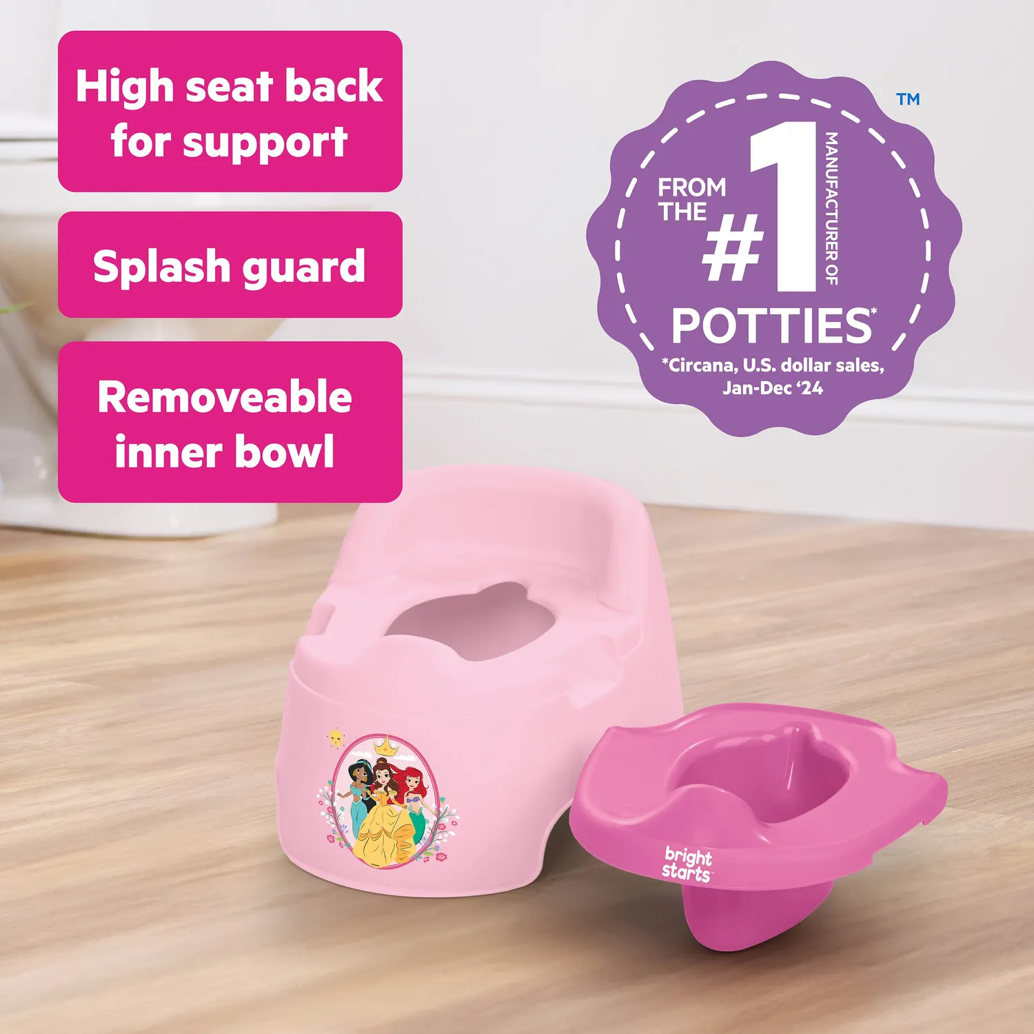 Bright Starts Disney Princess Full Comfort Töpfchen Rosa