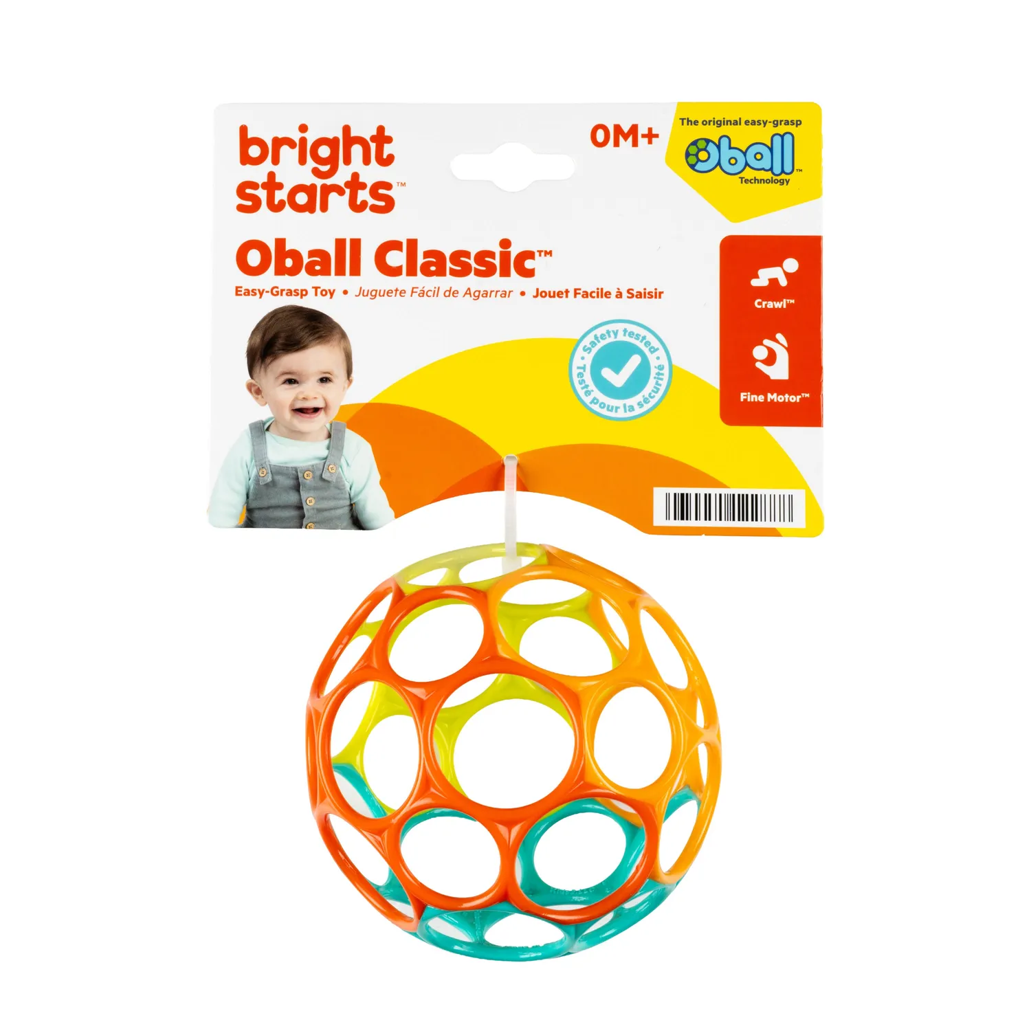 Bright Starts Oball Easy Grasp Classic Greifball orange 10 cm