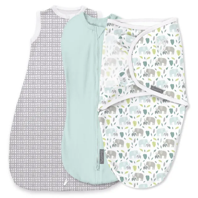 SwaddleMe Comfort Pack Pucksack-Set 0-3 Monate Elefant weich