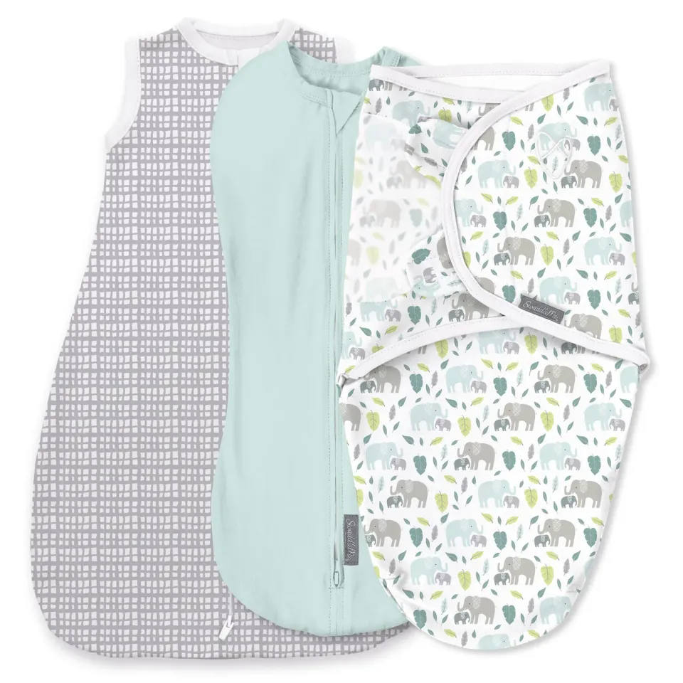 SwaddleMe Comfort Pack Pucksack-Set 0-3 Monate Elefant weich