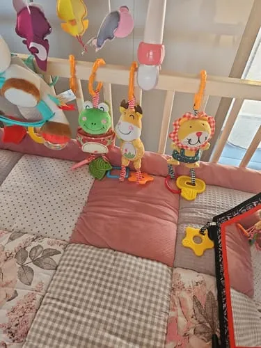 TUMAMA Hängespielzeug Set 4 Rasseln Tiere Plüsch