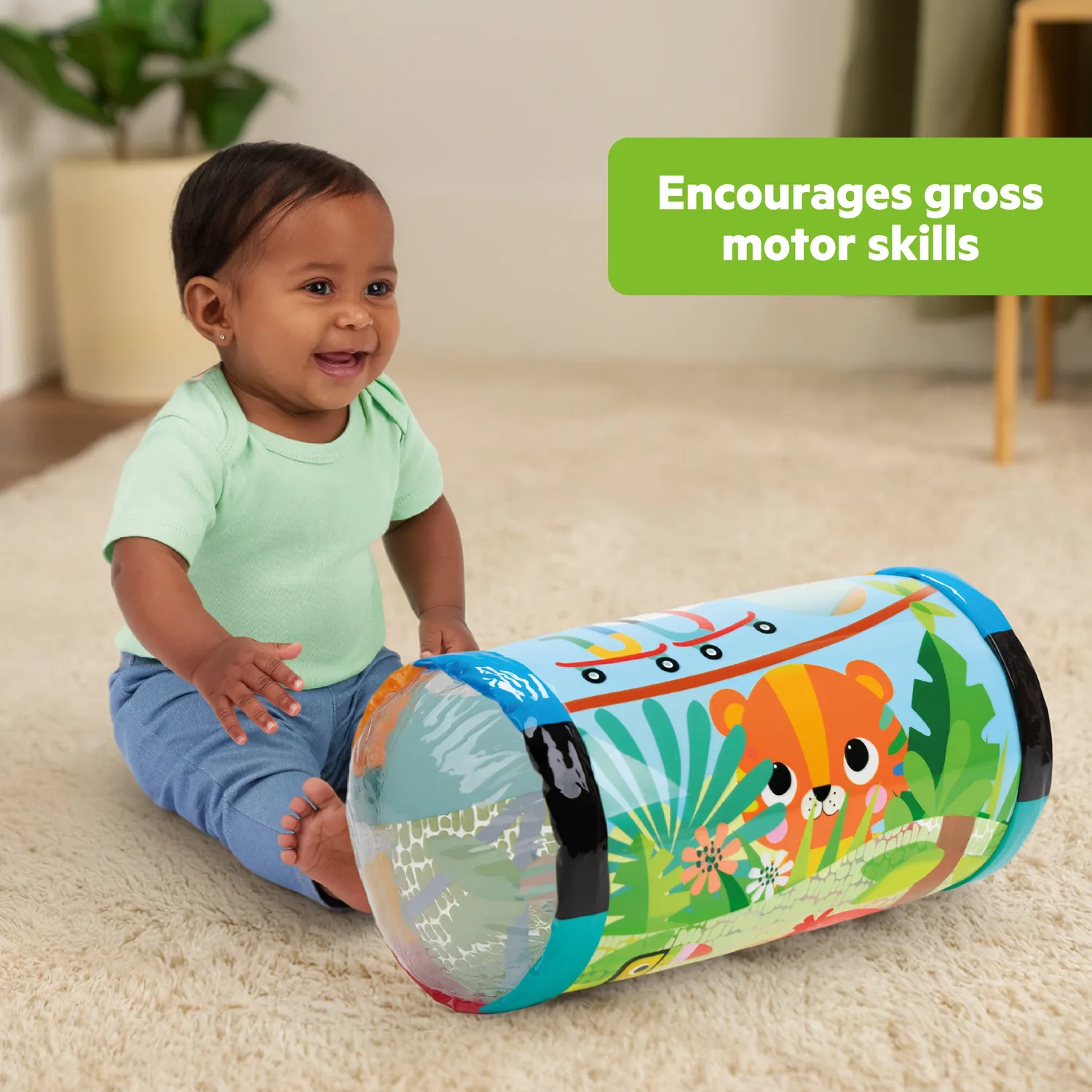 Bright Starts Roll-Along Rainforest Krabbelrolle mit Rasselbällen