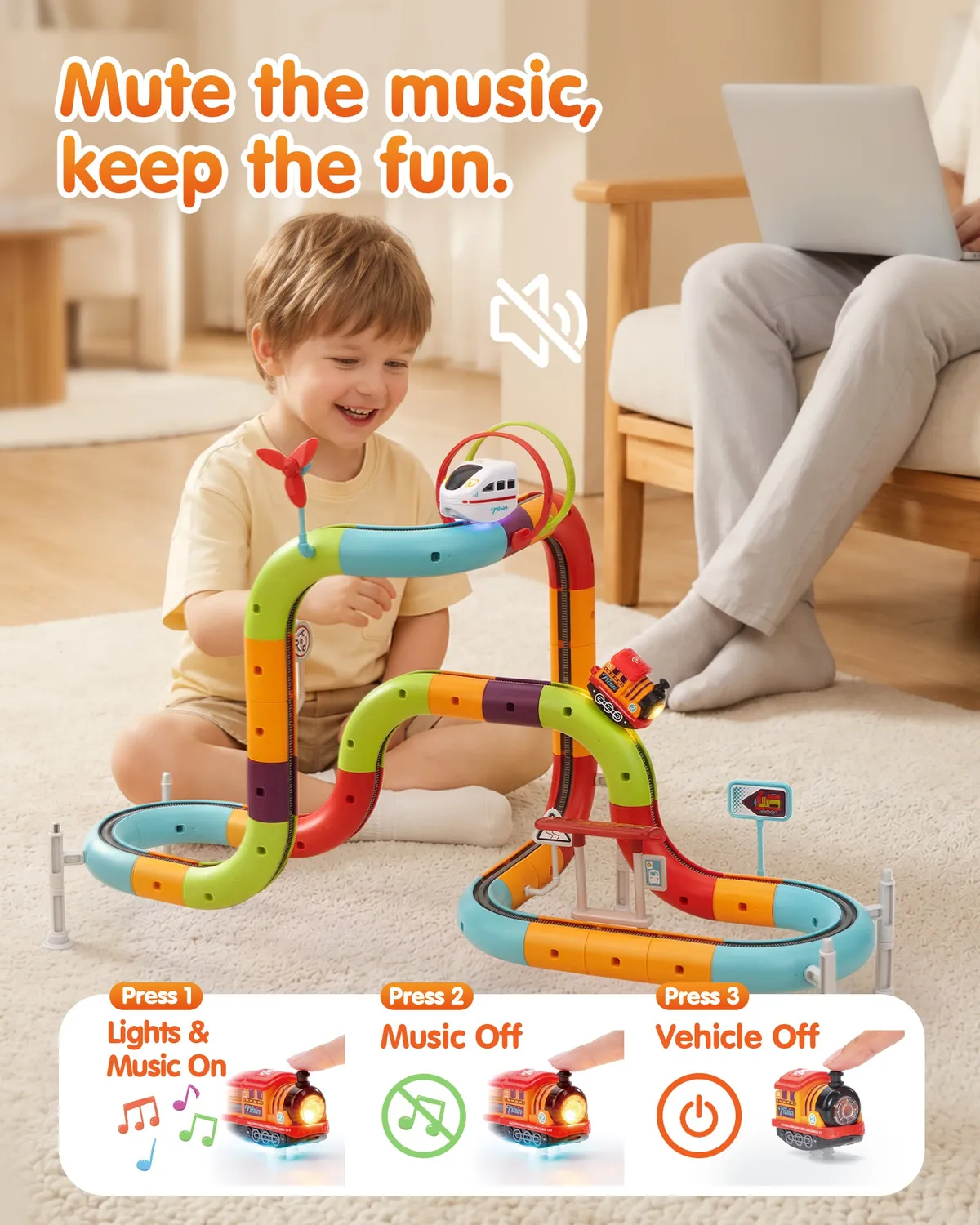 hahaland 3D Anti-Gravity Autobahn-Set 64-teilig mit Auto