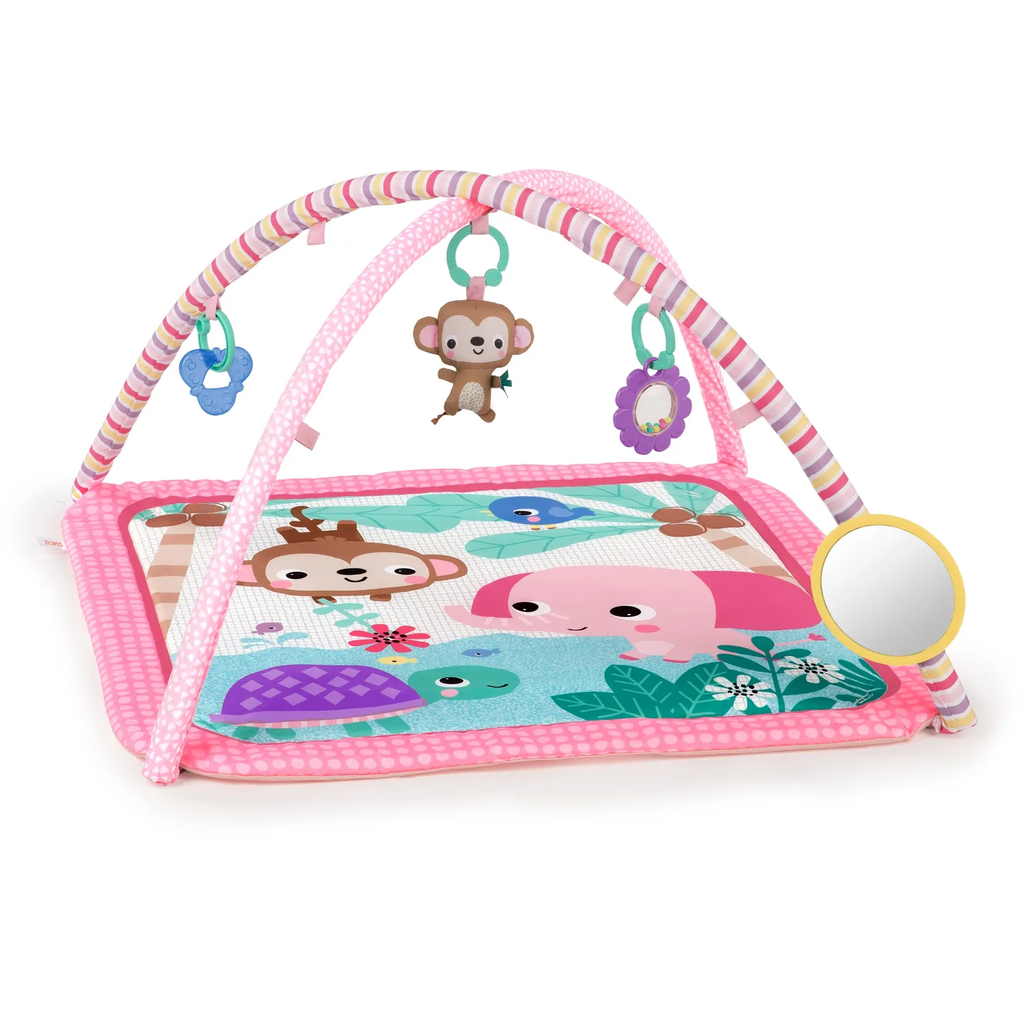 Bright Starts Floral Safari Spieldecke Spielbogen Pink waschbar