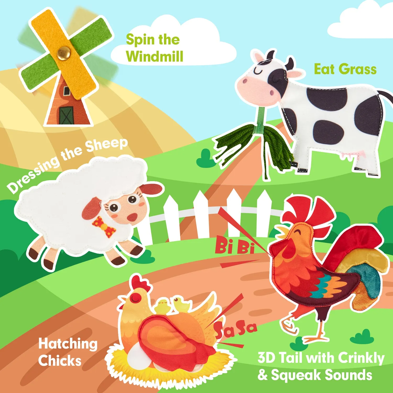 hahaland Farm Busy Book Quietbuch 1-3 Jahre 20-in-1