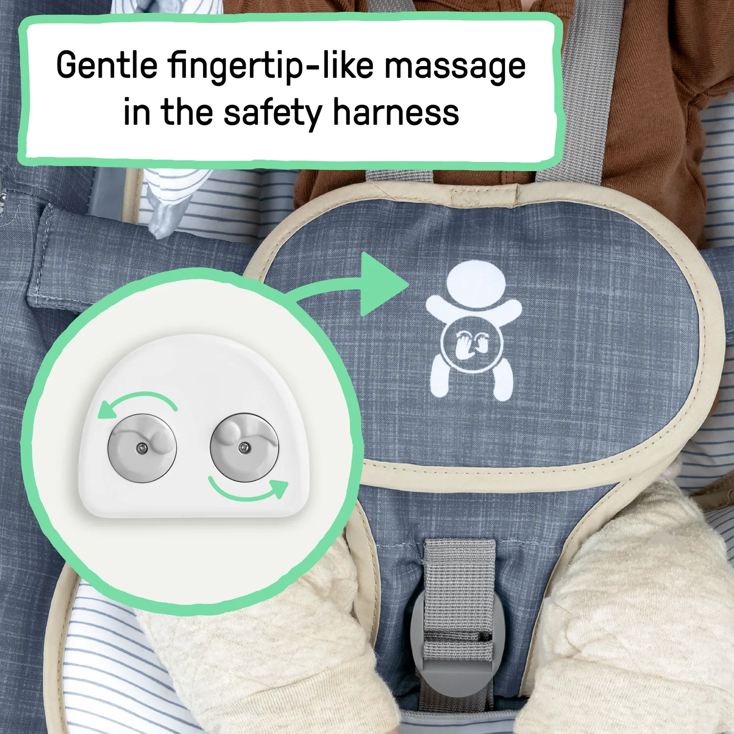 Ingenuity Happy Belly Massage-Babywippe Chambray