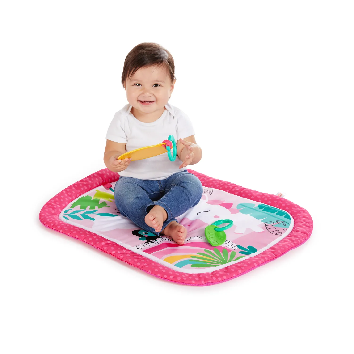 Bright Starts Rainbow Tropics Spielmatte Bauchlage mit Kissen