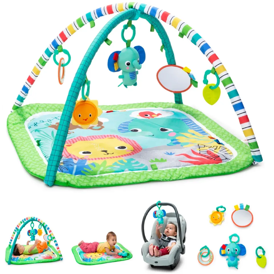 Bright Starts Wild Wiggles Spieldecke Baby waschbar grün