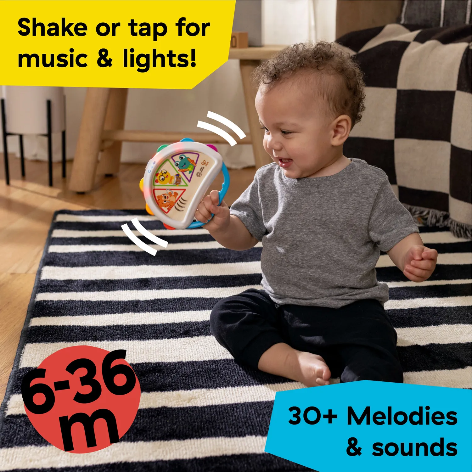 Baby Einstein Hape Tap & Shake Magic Touch Tamburin Holz ab 6 Monaten
