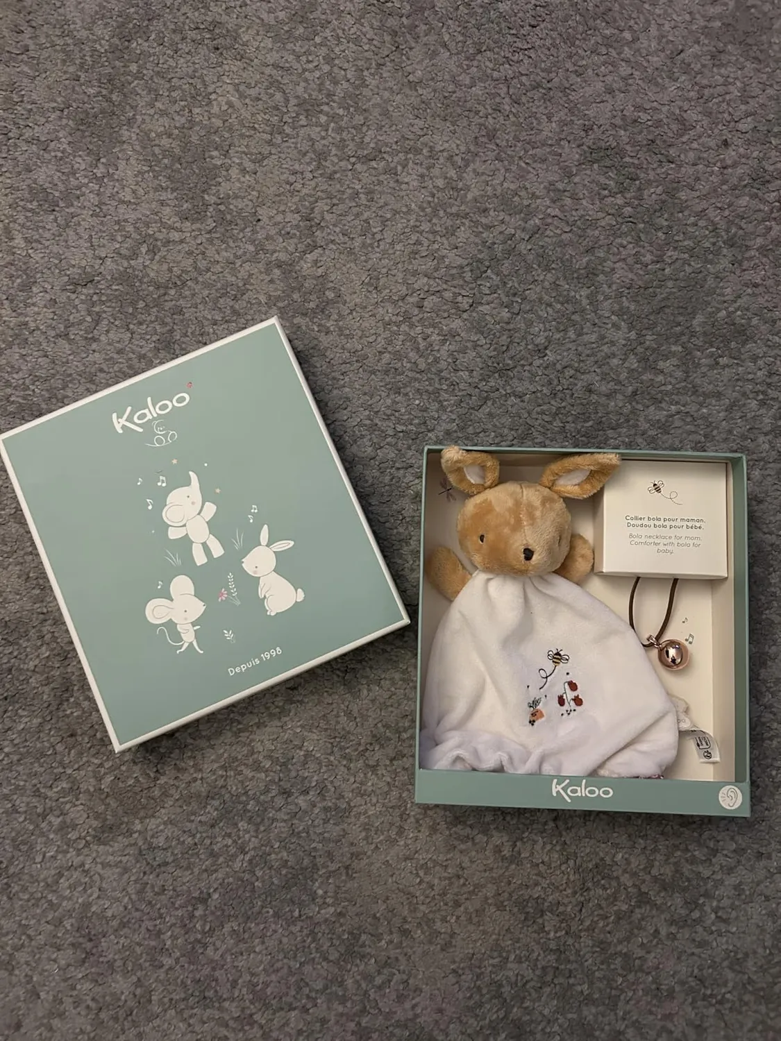 Kaloo Schmusetuch Maus + Bola Set Geschenkbox