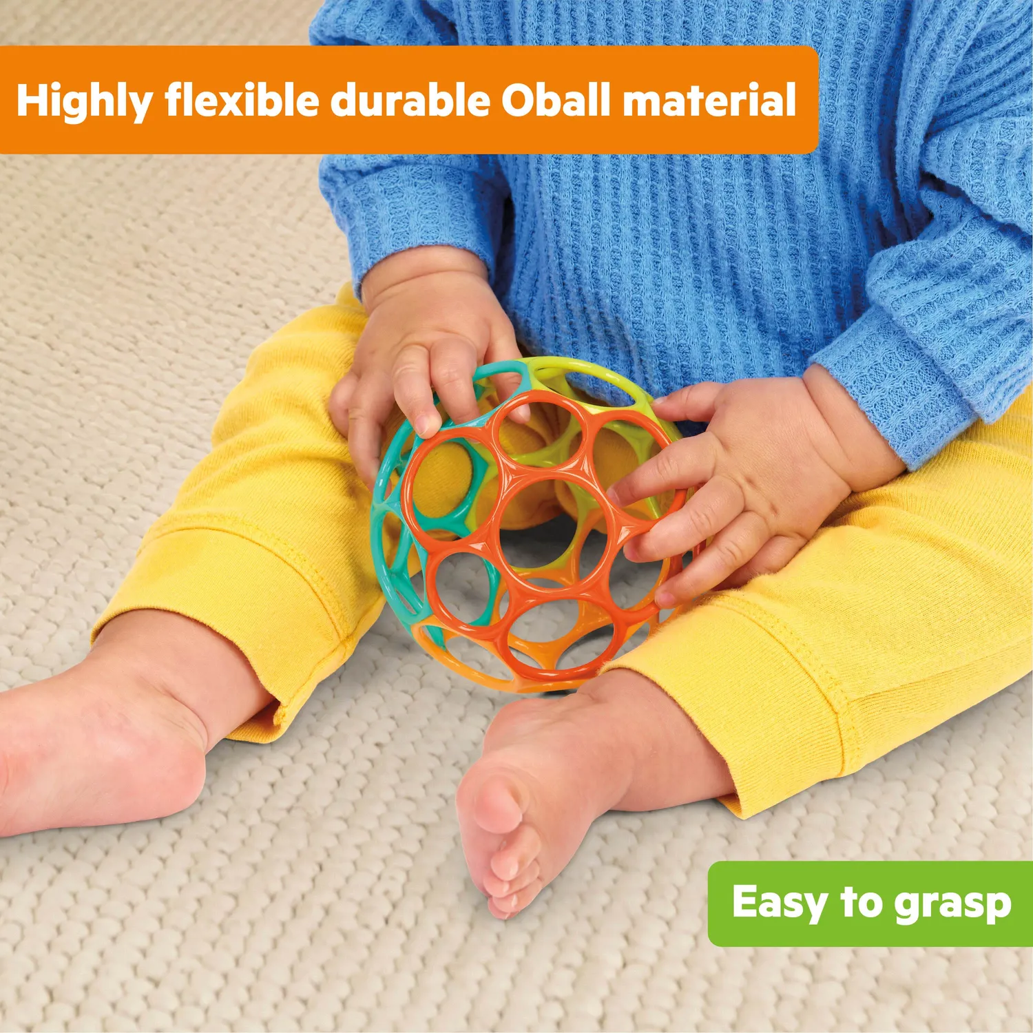 Bright Starts Oball Easy Grasp Classic Greifball orange 10 cm