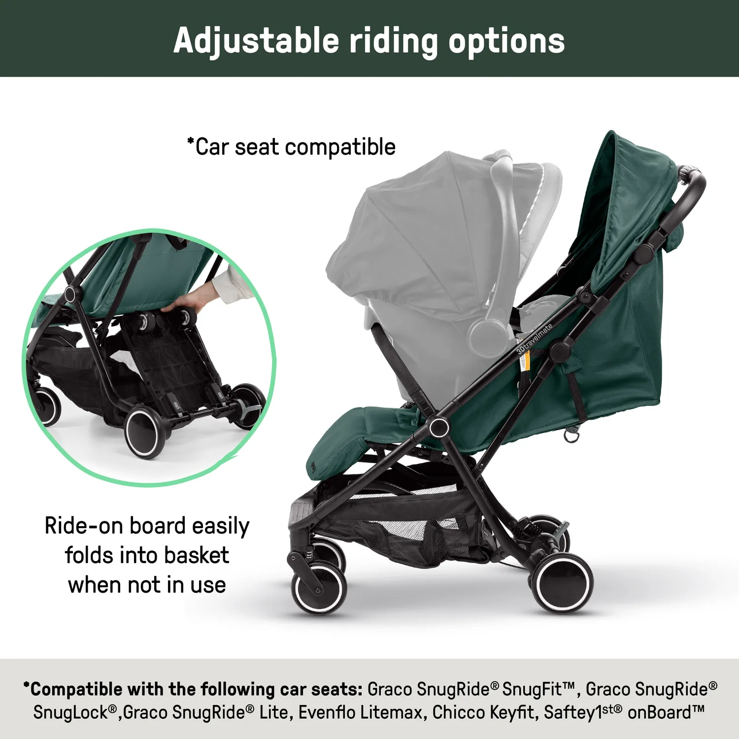 Ingenuity 3D Travelmate Pro Reisebuggy mit Trittbrett kompakt