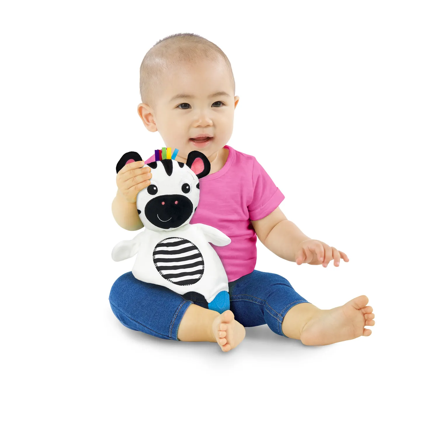 Baby Einstein Zen the Zebra Plüsch-Beißring schwarz-weiß