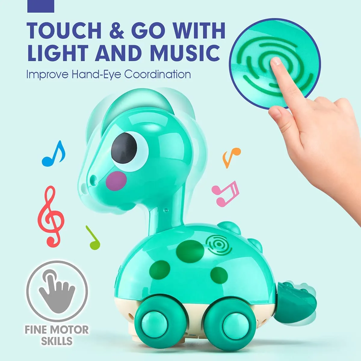 hahaland Touch & Go Krabbelspielzeug Dino mit Musik