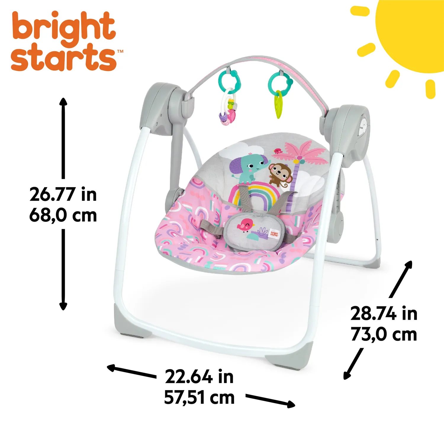 Bright Starts Pink Paradise Babyschaukel tragbar rosa