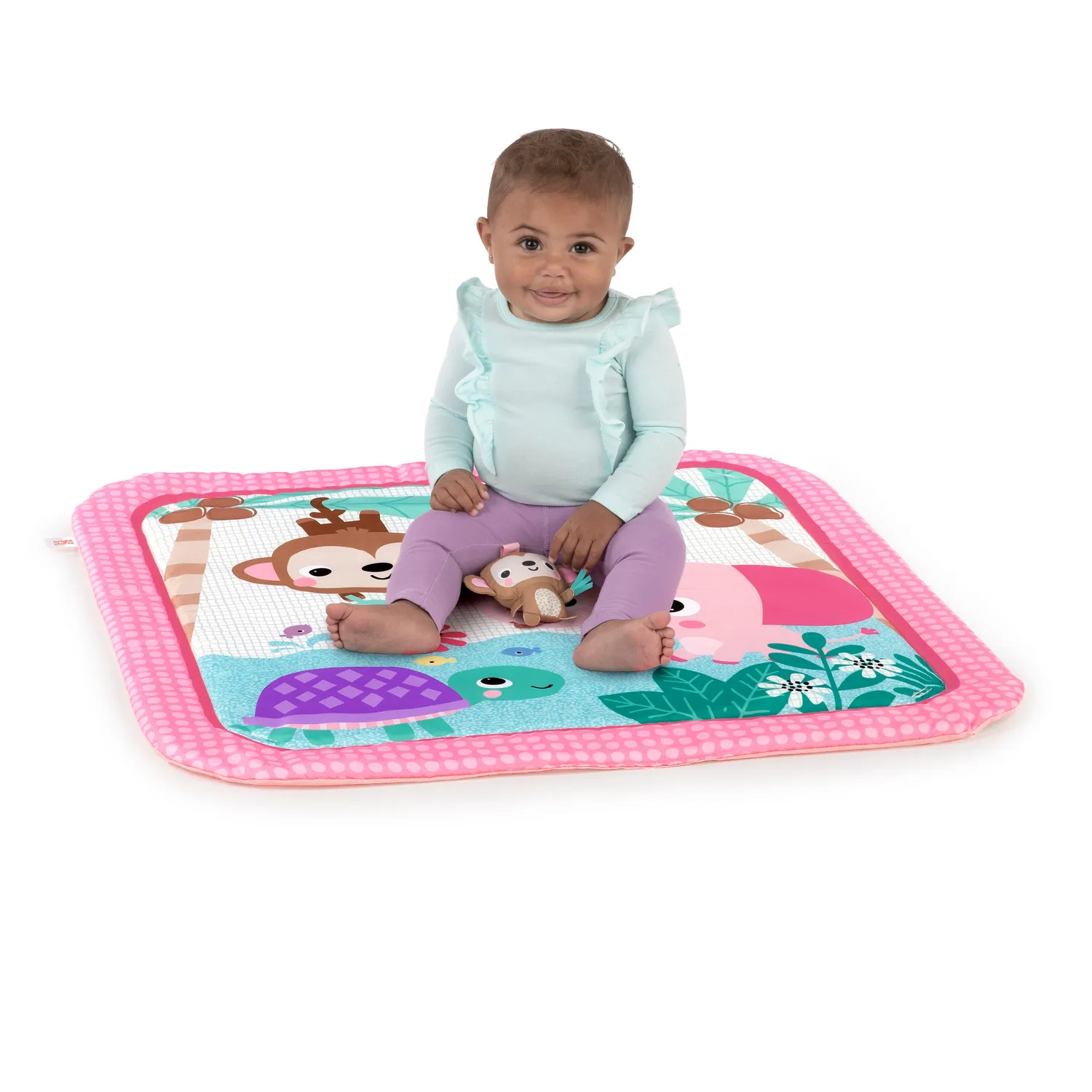 Bright Starts Floral Safari Spieldecke Spielbogen Pink waschbar