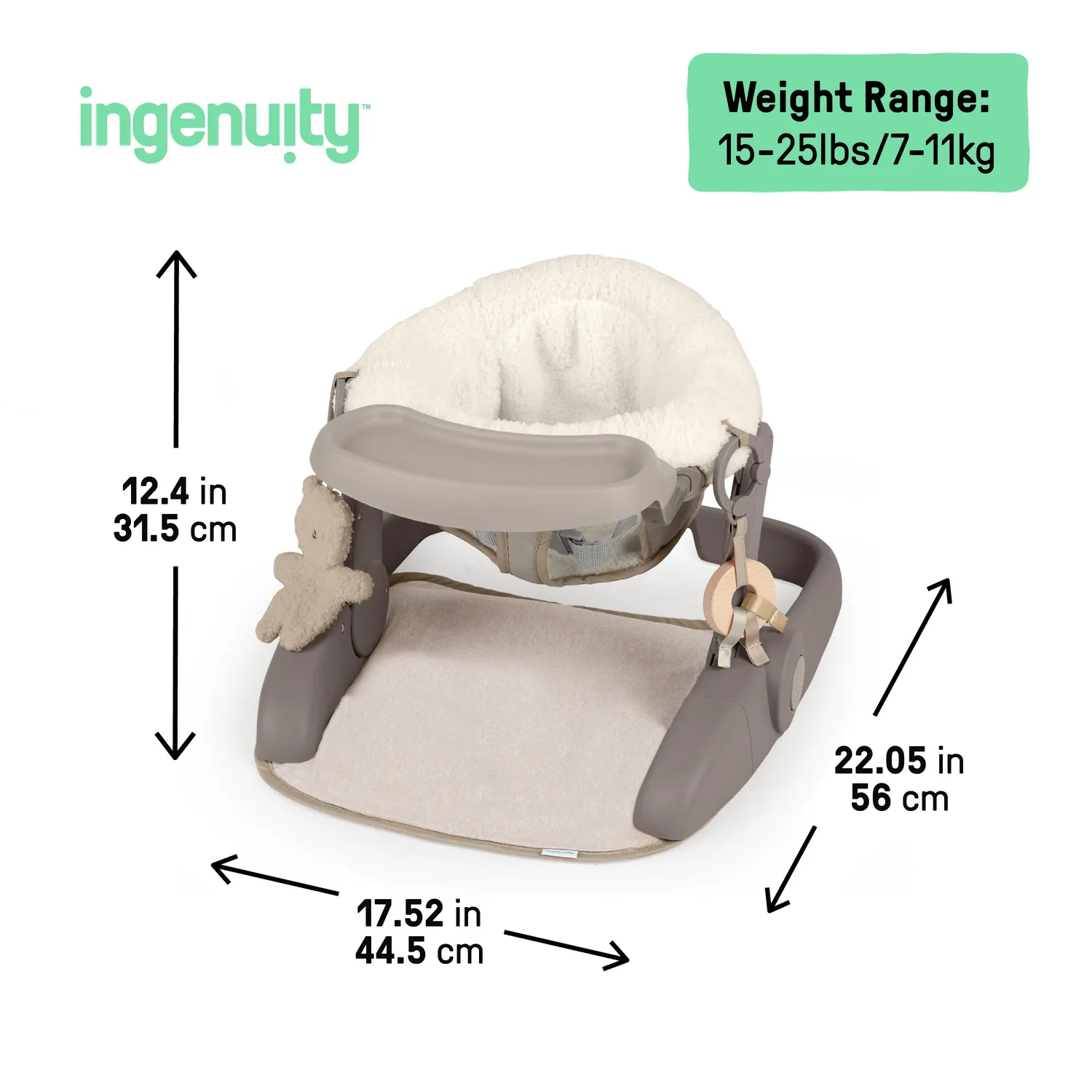 Ingenuity Prop Spot Bodensitz mit Tablett Beige 3 Höhen