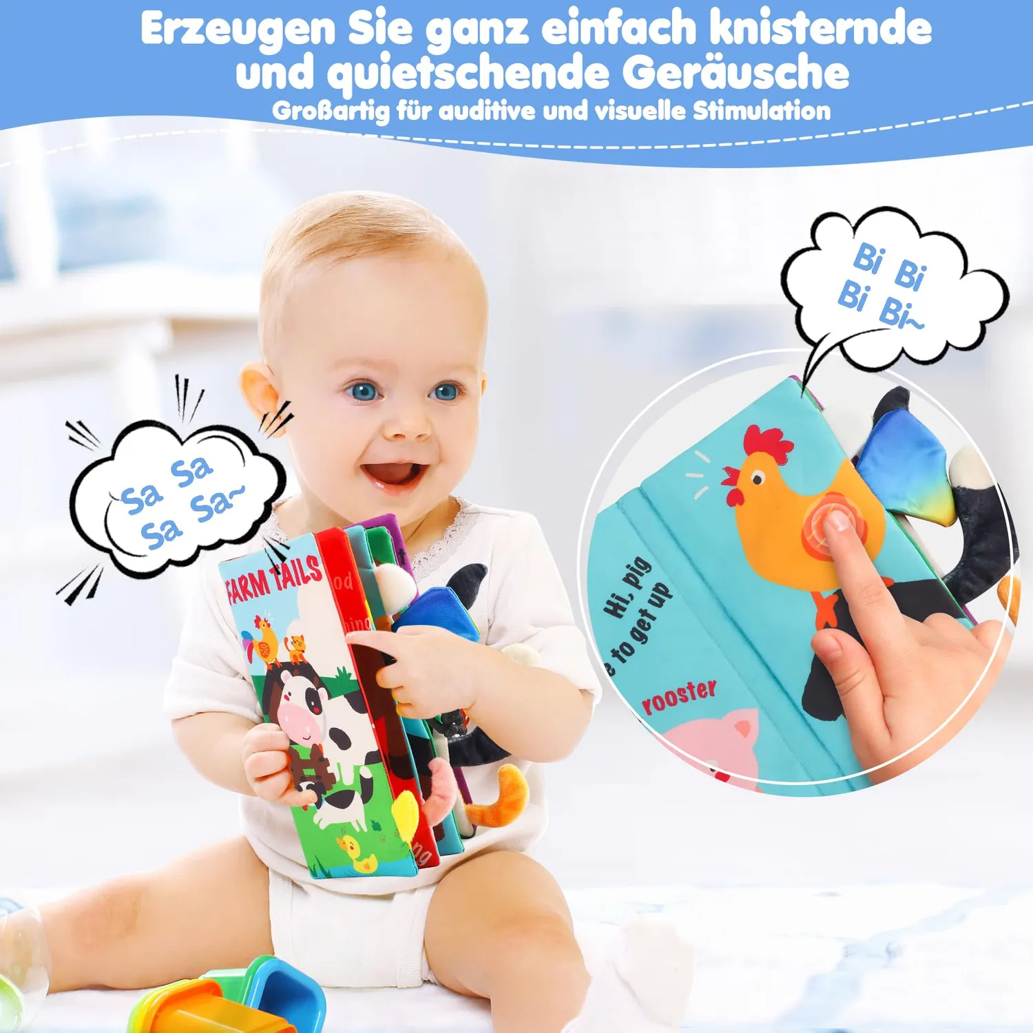 beiens Stoffbuch Bauernhof Knisterbuch Baby