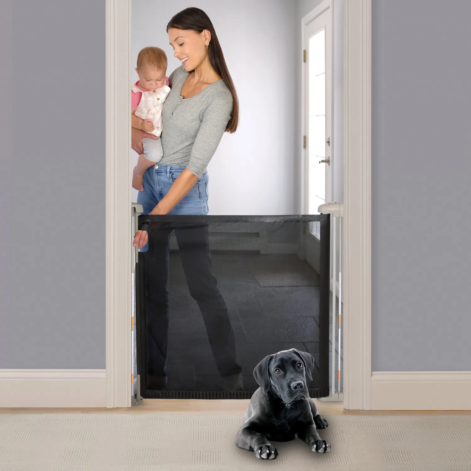 Ingenuity Thruway 52W Tuckaway Türgitter Schwarz 132 cm Netz