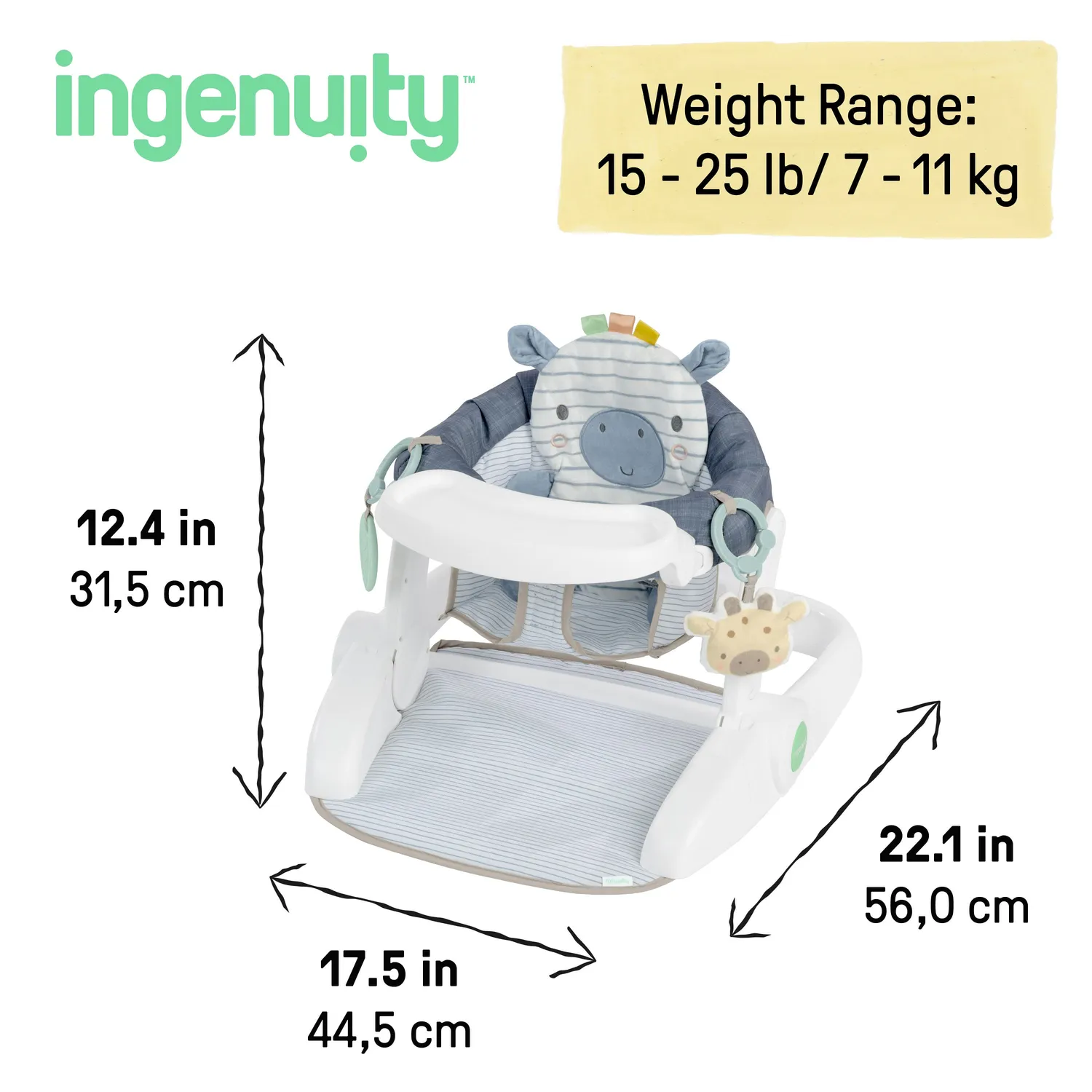 Ingenuity Prop Spot Bodensitz Casi Zebra 3-in-1