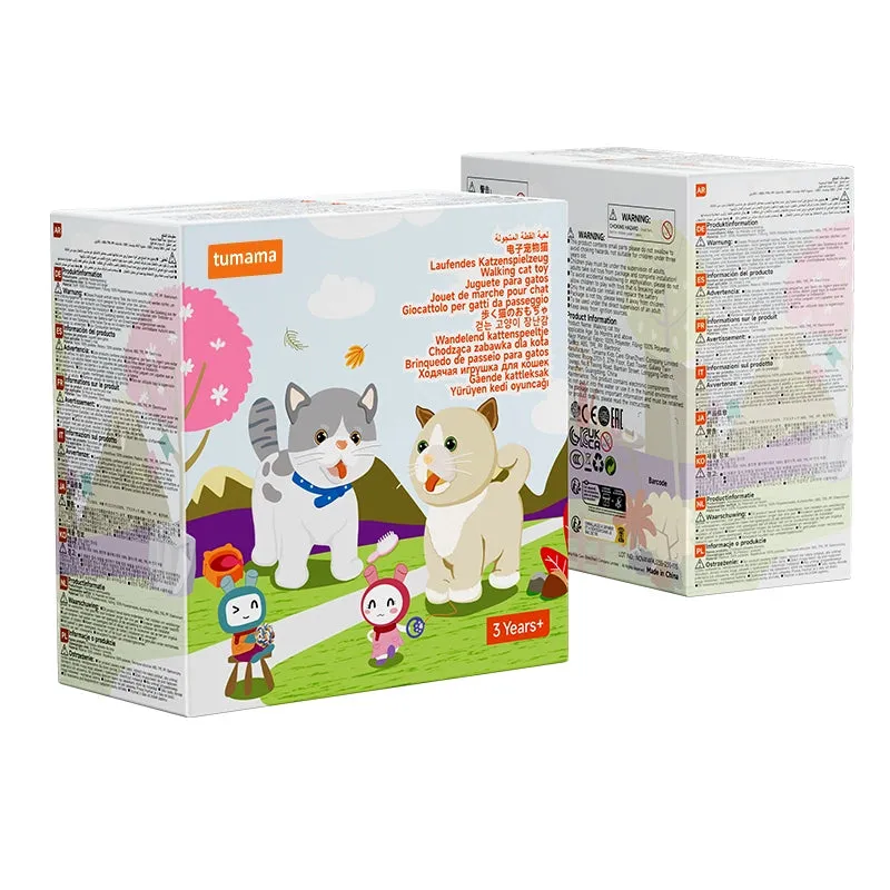 TUMAMA Interaktive Katze Plüsch Spielzeugkatze mit Futter-Set