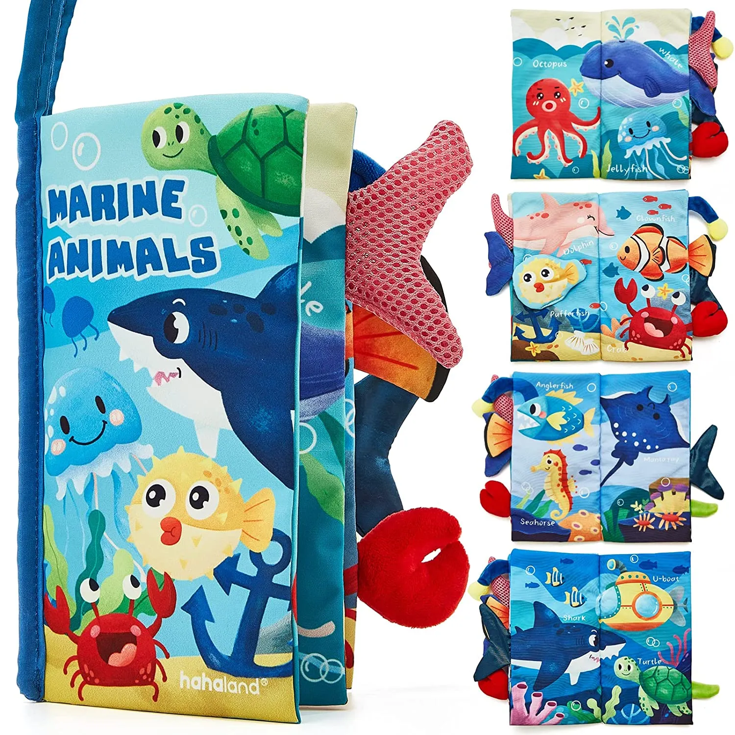 hahaland Jungly Tails & Marine Life Stoffbuch 2er-Set mit Knister