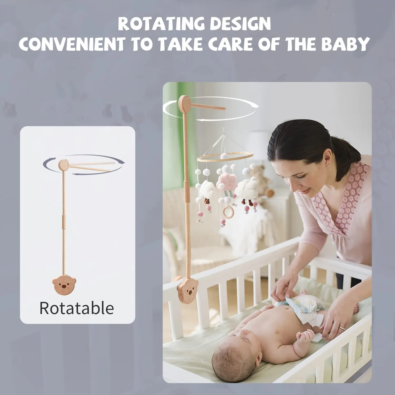 let's make Bär Mobile-Halter Holz höhenverstellbar